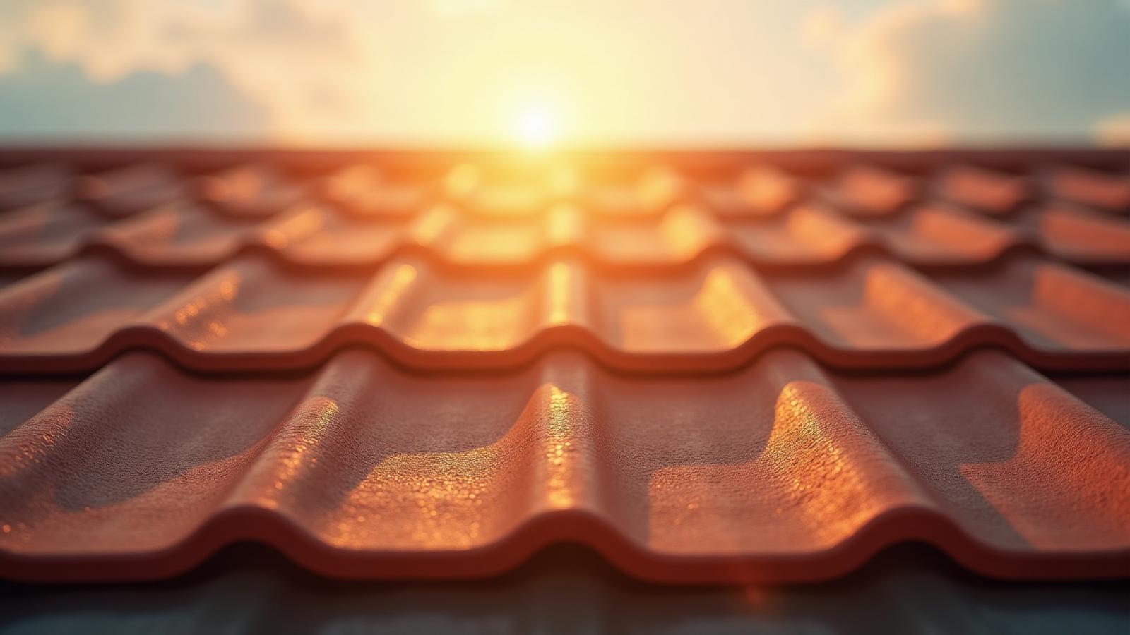 Perfektes Ziegeldach im Sonnenlicht