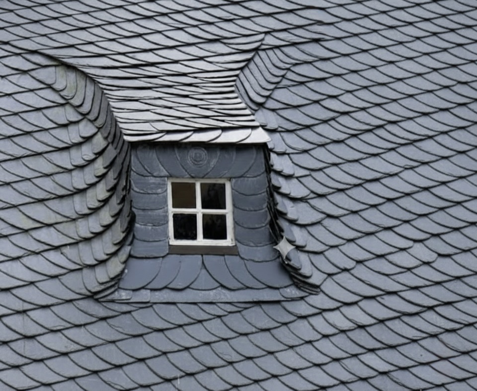 Gaubendetail in Schiefer – handwerkliche Präzision